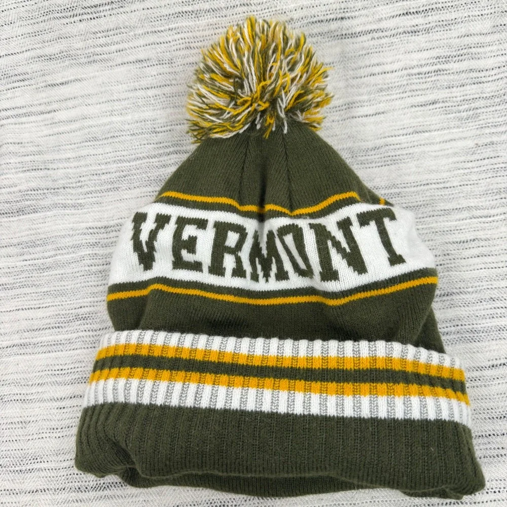 University of Vermont Kid's‎ Knit Hat Beanie Pom Pom Fleece Lined Logo
